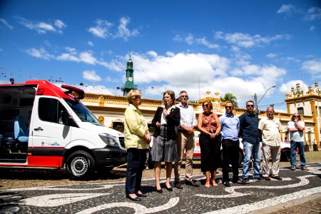 12.02.2018 - Prefeita Paula Mascarenhas durante entrega de ambulâncias do SAMU com a Senadora Ana Amélia Lemos - Foto: Gustavo Vara