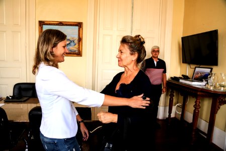 26.02.2018 -   Prefeita Paula Mascarenhas em reunião com o prefeito de Capão do Leão, Mauro Nolasco , reitor da Ufpel, Pedro Hallal e a Deputada Estadual Regina Becker Fortunati