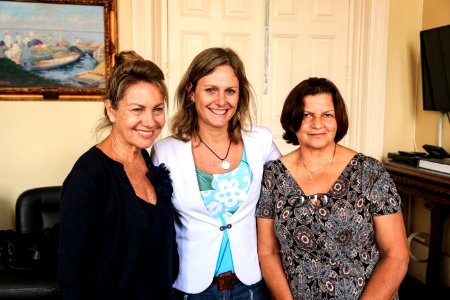 26.02.2018 -   Prefeita Paula Mascarenhas em reunião com o prefeito de Capão do Leão, Mauro Nolasco , reitor da Ufpel, Pedro Hallal e a Deputada Estadual Regina Becker Fortunati
