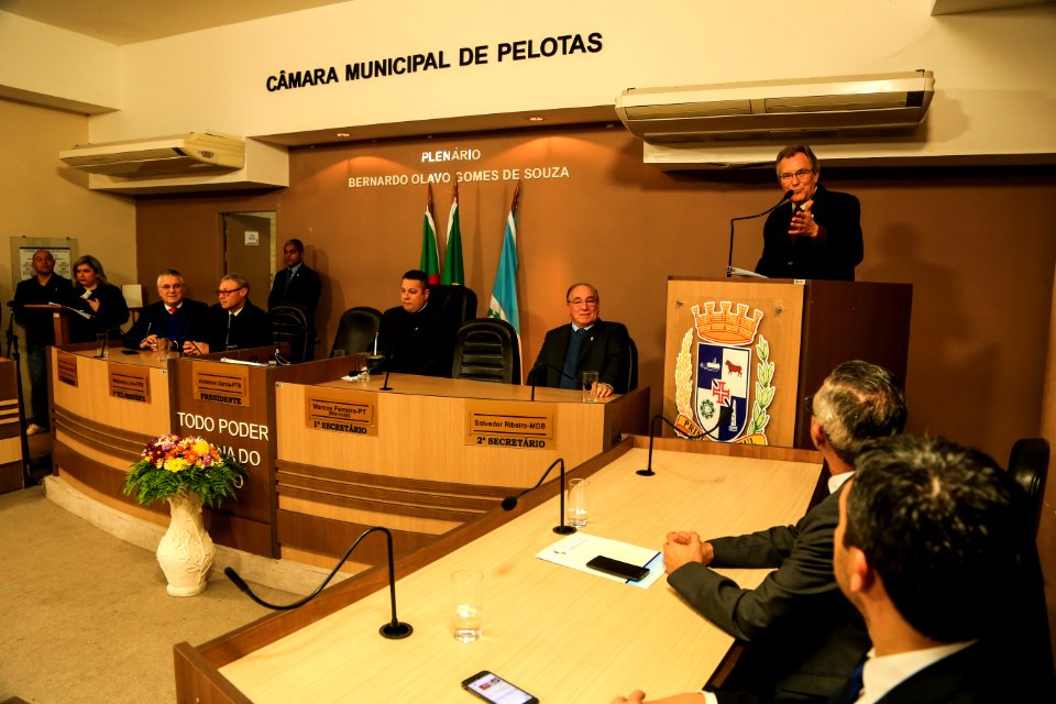 09.07.2018 - Prefeito em exercício Idemar Barz prestigia a Sessão Solene alusiva aos 206 anos da Cidade de Pelotas - Foto: Gustavo Vara