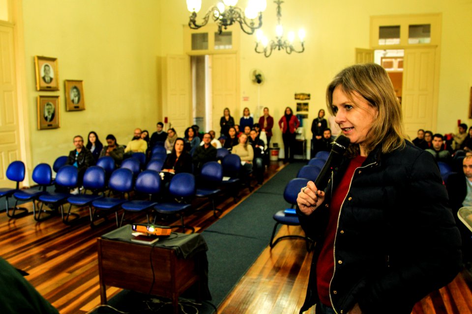 20.06.2018 - Prefeita Paula Mascarenhas e o vice Idemar Barz  durante acolhida aos novos servidores - Foto: Gustavo Vara