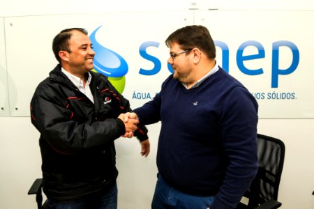 11.07.2018 - Presidente do SANEP, Alexandre Garcia durante assinatura de contrato para as obras de drenagem no Laranjal e na Bento e da aquisição de maquinários e veículos anunciados na 26ª Fenadoce - Foto: Gustavo Vara