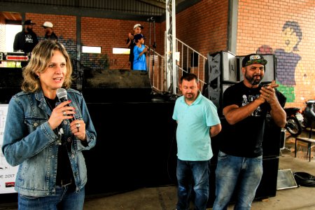28.10.2017 - Prefeita Paula Mascarenhas durante encerramento da Semana do Hip Hop no Navegantes
