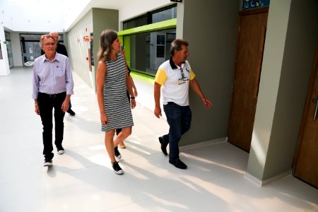 22.02.2018 - Prefeita Paula Mascarenhas e o vice Idemar Barz durante visita à Escola Santa Mônica - Foto: Gustavo Vara