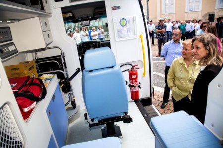 12.02.2018 - Prefeita Paula Mascarenhas durante entrega de ambulâncias do SAMU com a Senadora Ana Amélia Lemos - Foto: Gustavo Vara