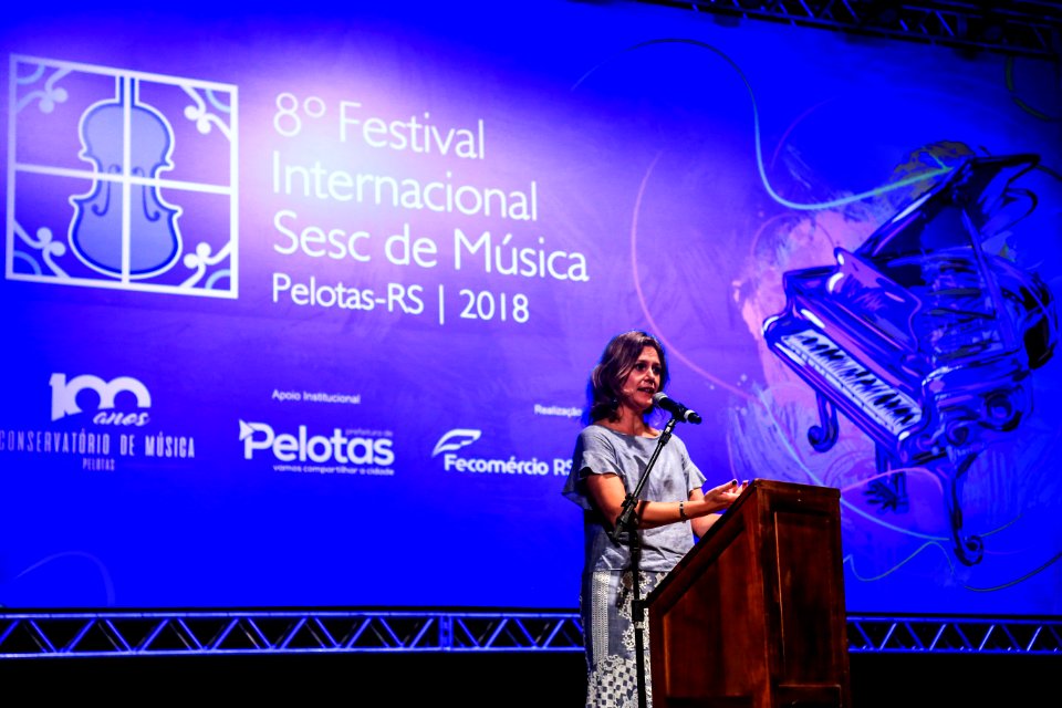 15.01.2018 - Prefeita Paula Mascarenhas na abertura do  8° Festival Sesc de Música com apresentação do Grupo alemão Ensemble Berlin