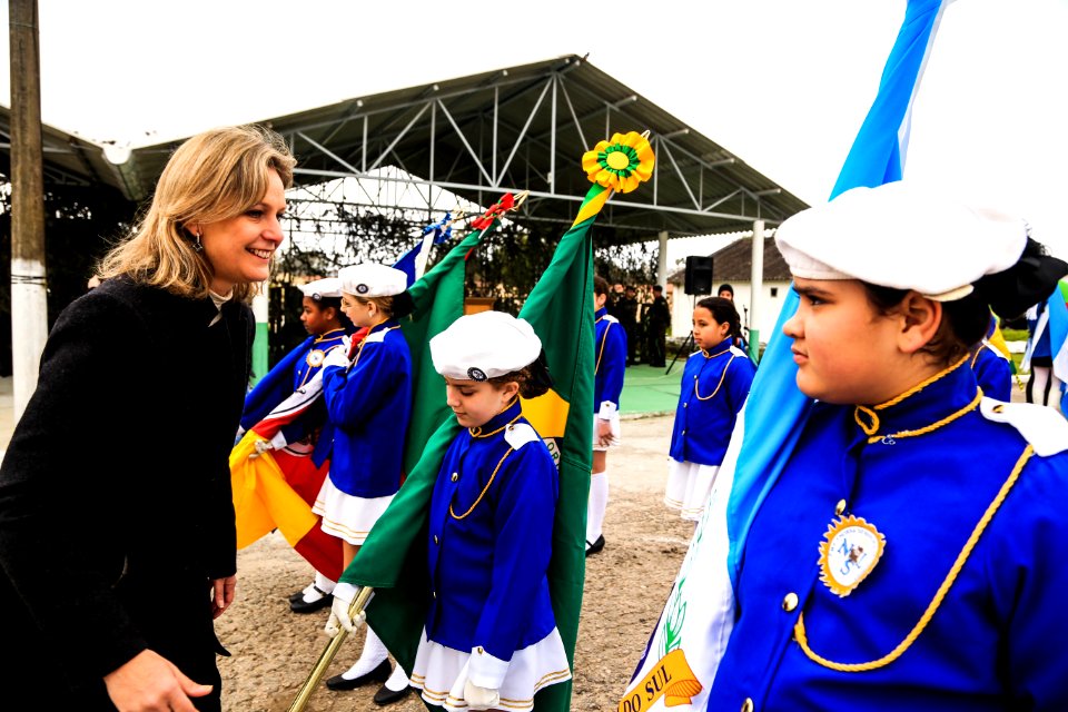 21.08.2018 - Prefeita Paula Mascarenhas na cerimônia de chegada do fogo simbólico - Semana da Pátria - Foto: Gustavo Vara
