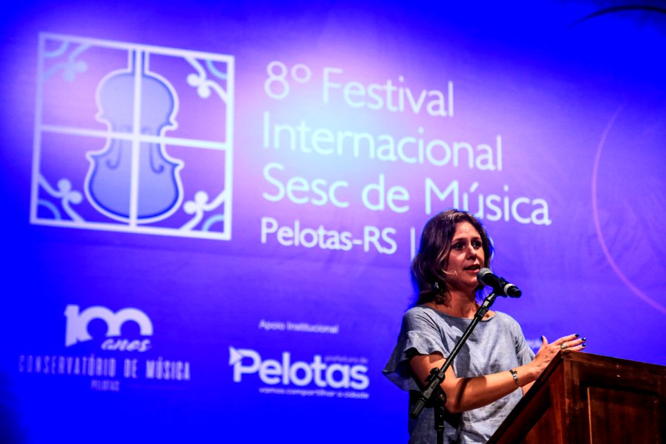 15.01.2018 - Prefeita Paula Mascarenhas na abertura do  8° Festival Sesc de Música com apresentação do Grupo alemão Ensemble Berlin