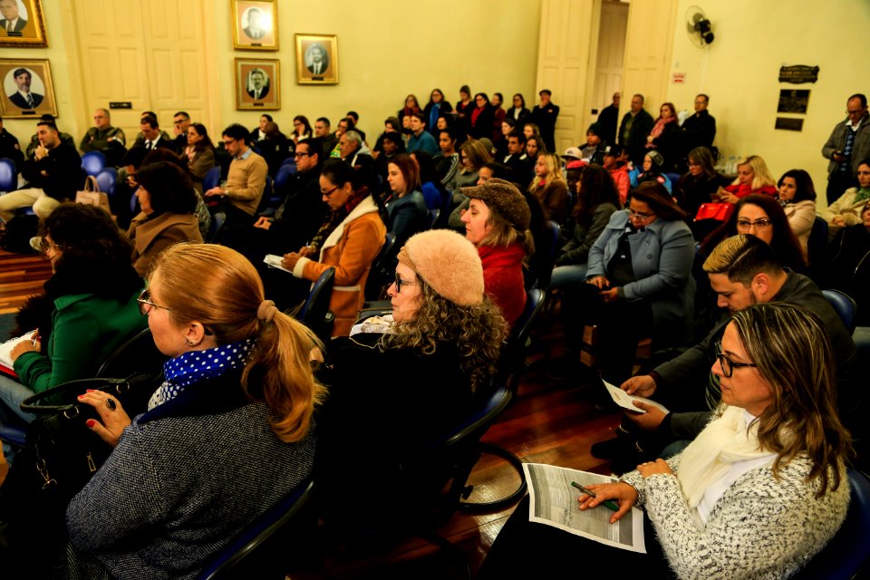 03.07.2018 - Prefeita Paula Mascarenhas durante reunião do Cip com assinatura das Cipaves com diretores da rede municipais e assinaturas de adesões ao Pacto Pelotas Pela Paz  Foto: Gustavo Vara