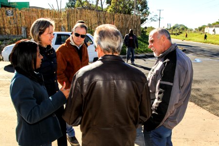 23.05.2018 - Prefeita Paula Mascarenhas e o vice Idemar Barz durante vistoria das obras nas ruas Afonso Pena, Paulo Guilayn e Santo Michelon no Fragata - Foto: Gustavo Vara