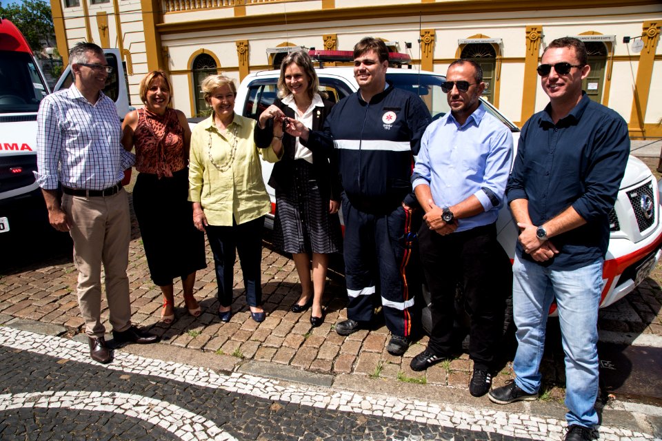 12.02.2018 - Prefeita Paula Mascarenhas durante entrega de ambulâncias do SAMU com a Senadora Ana Amélia Lemos - Foto: Gustavo Vara