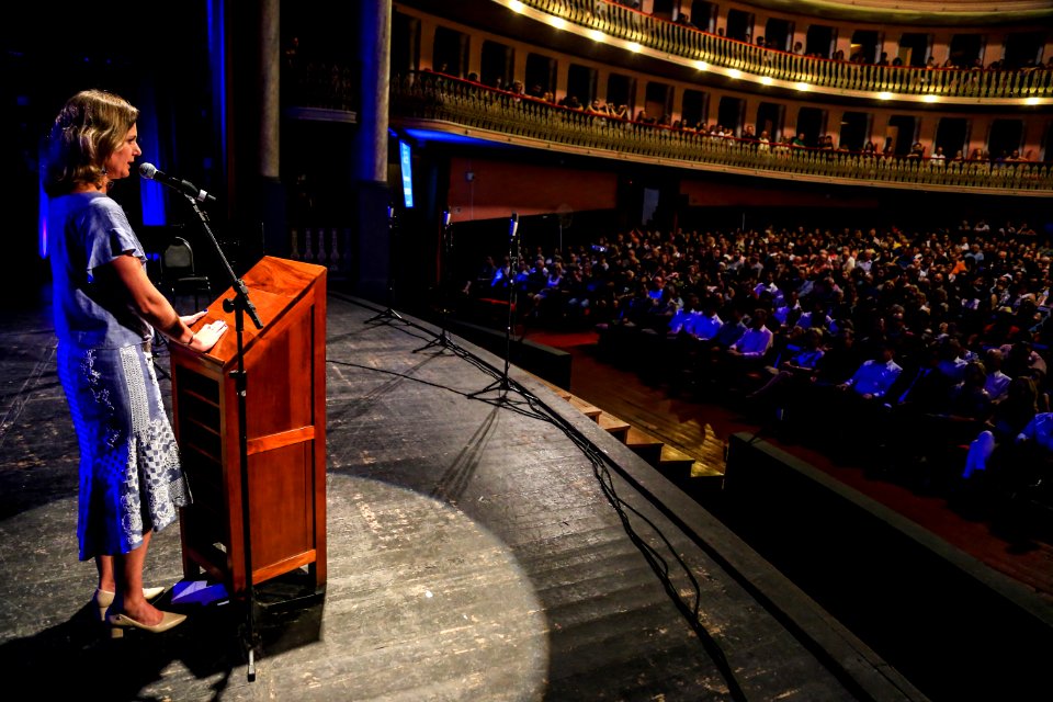 15.01.2018 - Prefeita Paula Mascarenhas na abertura do  8° Festival Sesc de Música com apresentação do Grupo alemão Ensemble Berlin