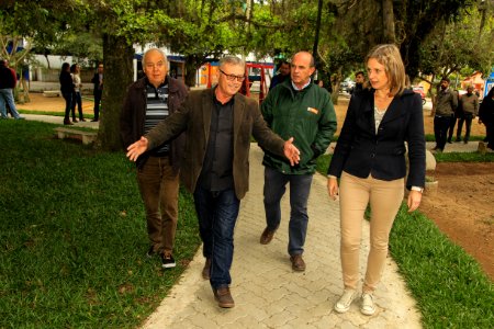 17.05.2018 - Prefeita Paula Mascarenhas  durante entrega da praça São Jerônimo,   atrás do Shopping Mar de Dentro e entrega de obras Ilha Bela e São Conrado - Laranjal- Foto: Gustavo Vara