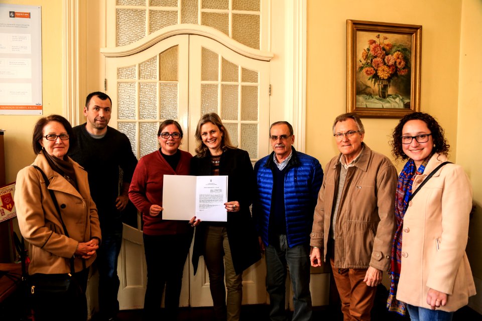 30.07.2018 - Prefeita Paula Mascarenhas durante assinatura do contrato para reforma e ampliação da EMEI Anita Malfatti - Foto: Gustavo Vara