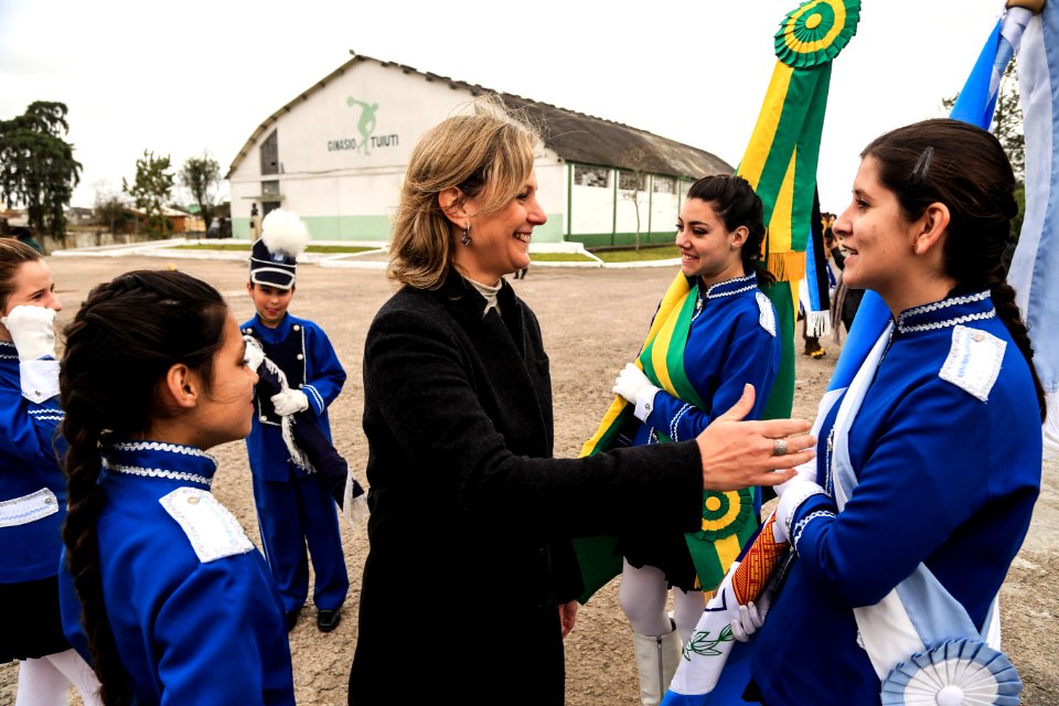 21.08.2018 - Prefeita Paula Mascarenhas na cerimônia de chegada do fogo simbólico - Semana da Pátria - Foto: Gustavo Vara