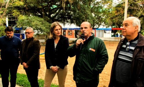 17.05.2018 - Prefeita Paula Mascarenhas  durante entrega da praça São Jerônimo,   atrás do Shopping Mar de Dentro e entrega de obras Ilha Bela e São Conrado - Laranjal- Foto: Gustavo Vara