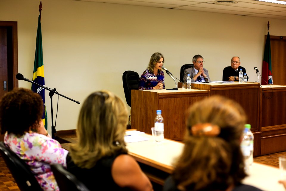 29.01.2018 - Prefeita Paula Mascarenhas durante cerimônia de entrega do Selo Mérito Justiça Gaúcha às Unidades Jurisdicionais que cumpriram as metas 1 e 2 do CNJ - Foto: Gustavo Vara