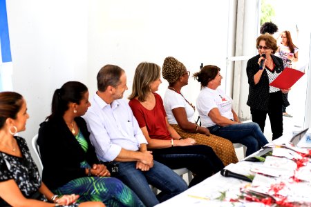 06.03.2018 -Prefeita Paula Mascarenhas  durante abertura da semana da Mulher no CEU Dunas - Foto: Gustavo Vara