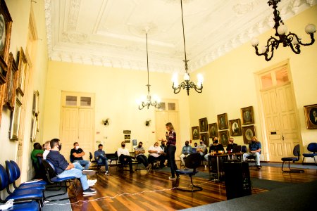 15.04.2021 - Prefeita Paula Mascarenhas em reunião com vereadores da base sobre os 100 dias de governo - Foto: Gustavo Vara