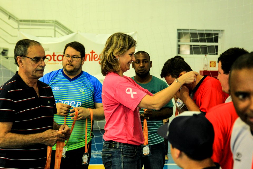 28.10.2017 - Prefeita Paula Mascarenhas durante a final do Integra 2017 no ginásio Karosso