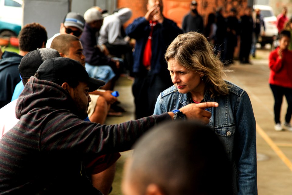 28.10.2017 - Prefeita Paula Mascarenhas durante encerramento da Semana do Hip Hop no Navegantes