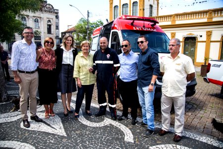 12.02.2018 - Prefeita Paula Mascarenhas durante entrega de ambulâncias do SAMU com a Senadora Ana Amélia Lemos - Foto: Gustavo Vara