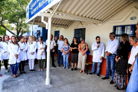 02.03.2018 - Prefeita Paula Mascarenhas e o vice Idemar Barz na entrega da UBS Areal I - reformada com mão de obra prisional - Foto: Gustavo Vara