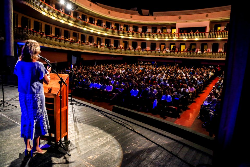 15.01.2018 - Prefeita Paula Mascarenhas na abertura do  8° Festival Sesc de Música com apresentação do Grupo alemão Ensemble Berlin