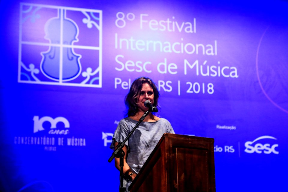 15.01.2018 - Prefeita Paula Mascarenhas na abertura do  8° Festival Sesc de Música com apresentação do Grupo alemão Ensemble Berlin