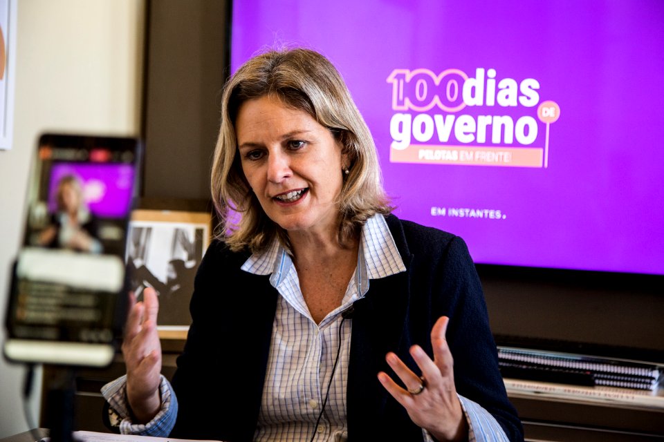 13.04.2021 - Prefeita Paula Mascarenhas em live dos 100 dias de governo - Foto: Gustavo Vara
