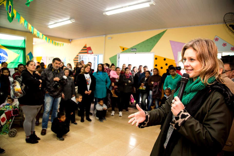 28.06.2018 - Prefeita Paula Mascarenhas e o vice Idemar Barz no ato de entrega da EMEI Paulo Freire - Foto: Gustavo Vara