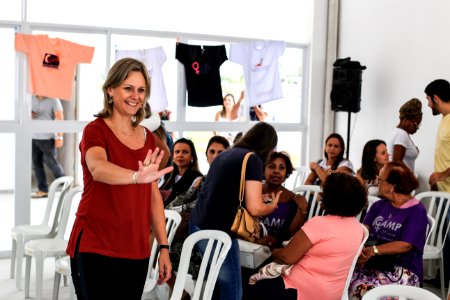 06.03.2018 -Prefeita Paula Mascarenhas  durante abertura da semana da Mulher no CEU Dunas - Foto: Gustavo Vara