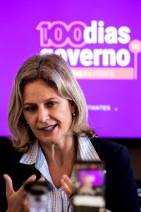 13.04.2021 - Prefeita Paula Mascarenhas em live dos 100 dias de governo - Foto: Gustavo Vara