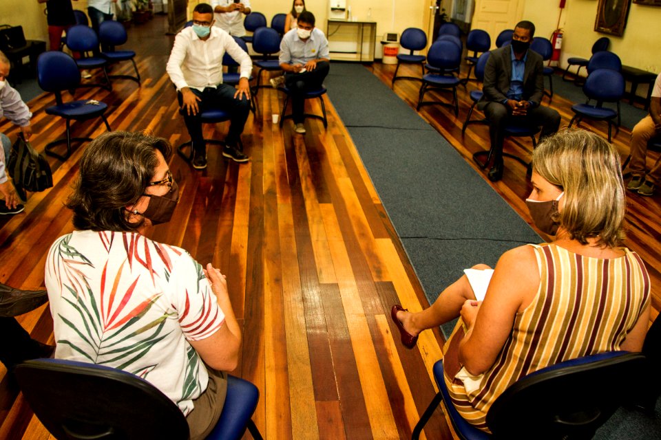 10.02.2021 - Prefeita Paula Mascarenhas em reunião com vereadores - Foto: Gustavo Vara