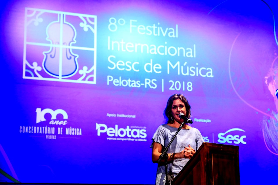 15.01.2018 - Prefeita Paula Mascarenhas na abertura do  8° Festival Sesc de Música com apresentação do Grupo alemão Ensemble Berlin