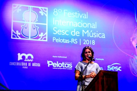 15.01.2018 - Prefeita Paula Mascarenhas na abertura do  8° Festival Sesc de Música com apresentação do Grupo alemão Ensemble Berlin