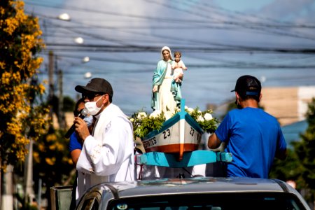 02.01.2021 - Prefeito em execício, Idemar Barz prestigia procissão em homenagem a Nossa Senhora dos Navegantes - Foto Michel Corvello