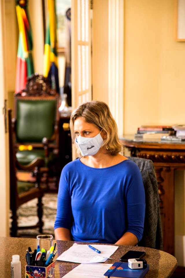 31.03.2021 - Prefeita Paula Mascarenhas em reunião quinzenal da Fazenda - Foto: Gustavo Vara
