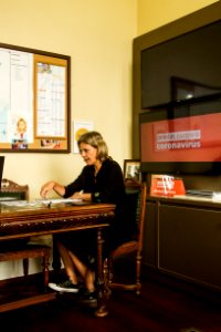 22.02.2021 - Prefeita Paula Mascarenhas durante pronunciamento em live sobre os novos decretos da pandemia de COVID-19 - Foto: Gustavo Vara