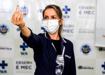 19.01.2021 - Aplicação das primeiras doses da vacina contra o coronavírus em Pelotas - Foto Michel Corvello
