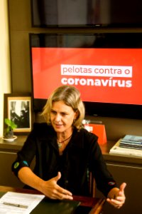 22.02.2021 - Prefeita Paula Mascarenhas durante pronunciamento em live sobre os novos decretos da pandemia de COVID-19 - Foto: Gustavo Vara