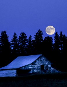 Moon rising on the Palouse Highway near Spokane, WA, June 2018.