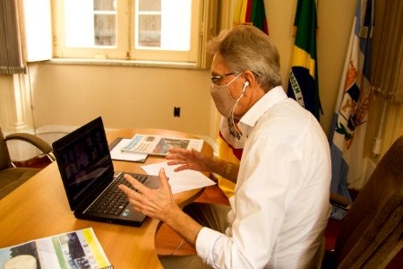 09.02.2021 Prefeito em exercício Idemar Barz Reunião da Sac - Foto Gustavo Vara