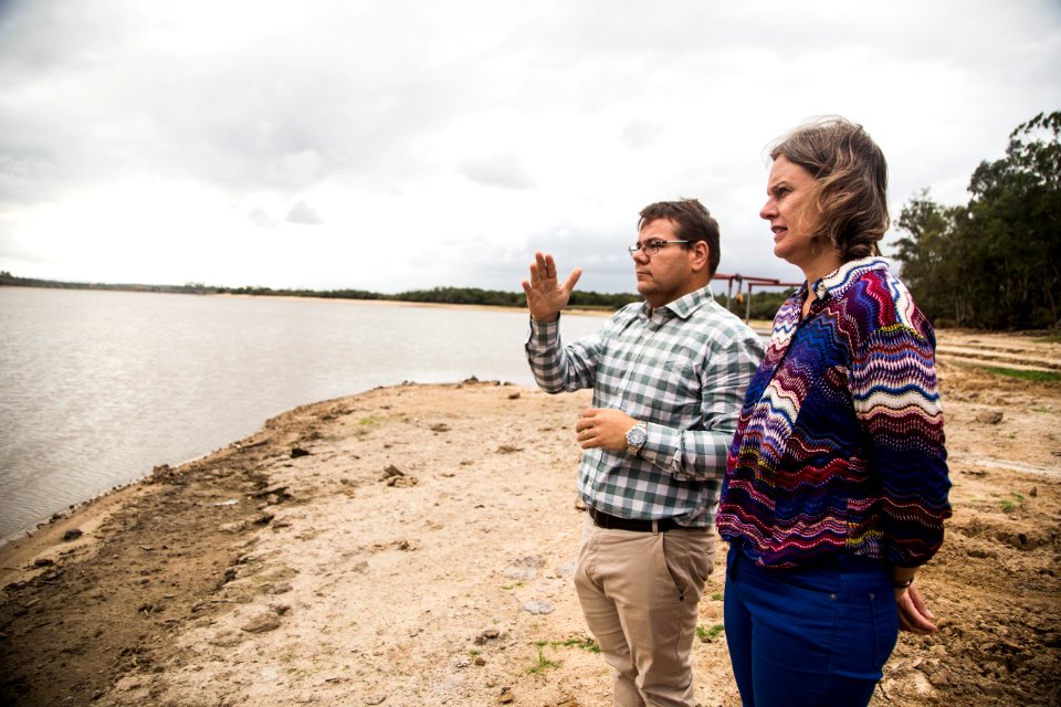 31.03.2020 - Prefeita Paula Mascarenhas realiza visita na Barragem Santa Bárbara - Foto: Gustavo Vara