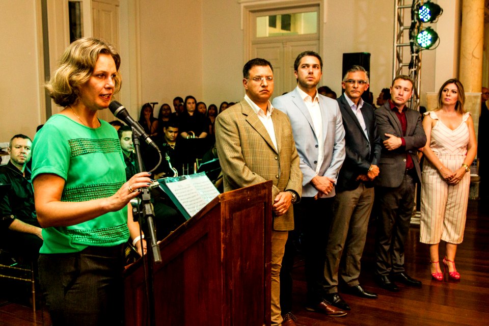 20.12.2019 - Prefeita Paula Mascarenhas participa da inauguração do novo sinal aberto da TV Câmara - Foto: Gustavo Vara