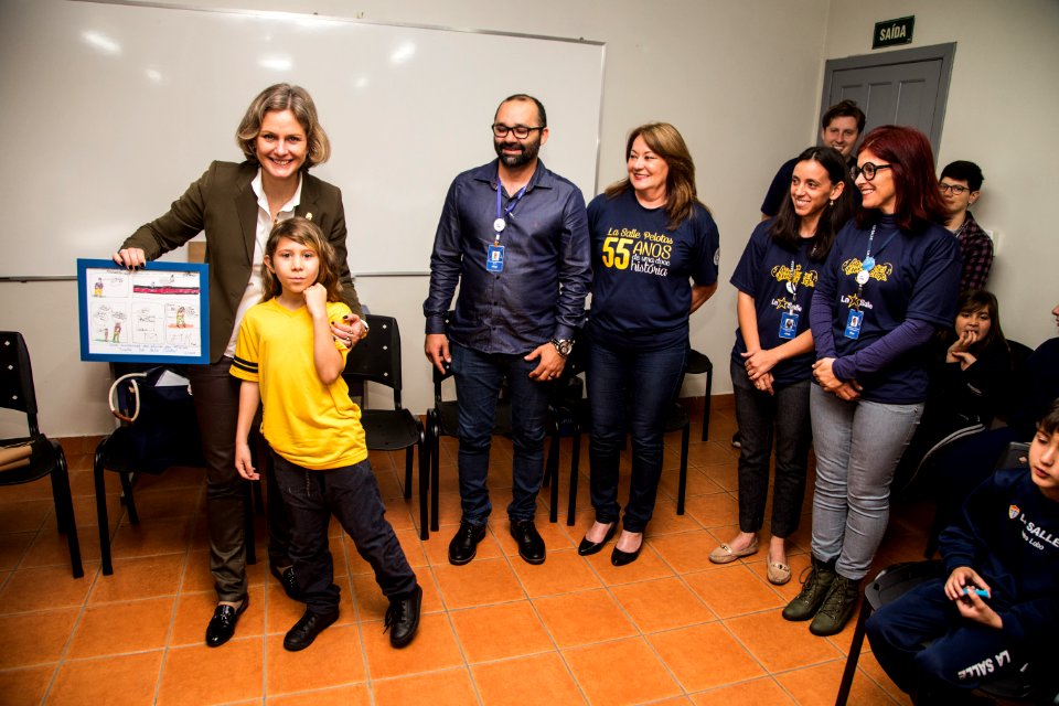 30.10.2019 - Prefeita Paula Mascarenhas visita os alunos dos 4º anos da Escola La Salle - Foto: Gustavo Vara