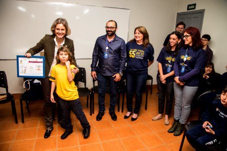 30.10.2019 - Prefeita Paula Mascarenhas visita os alunos dos 4º anos da Escola La Salle - Foto: Gustavo Vara