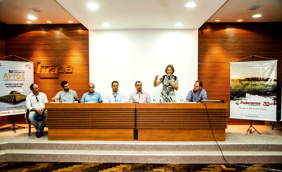 28.01.2020 - Prefeita Paula Mascarenhas participa da coletiva de imprensa da abertura da Colheita do Arroz - Foto: Gustavo Vara