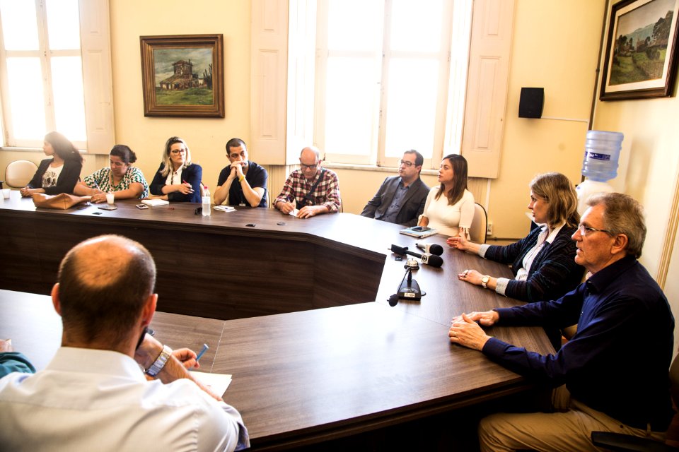30.09.2019 - Prefeita Paula Mascarenhas durante coletiva de imprensa para apresentar dados da situação financeira do município - Foto: Gustavo Vara