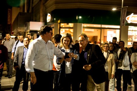 30.09.2019 - Prefeita Paula Mascarenhas e o vice Idemar Barz na caminhada de entrega do Calçadão da rua Andrade Neves - Foto: Gustavo Vara